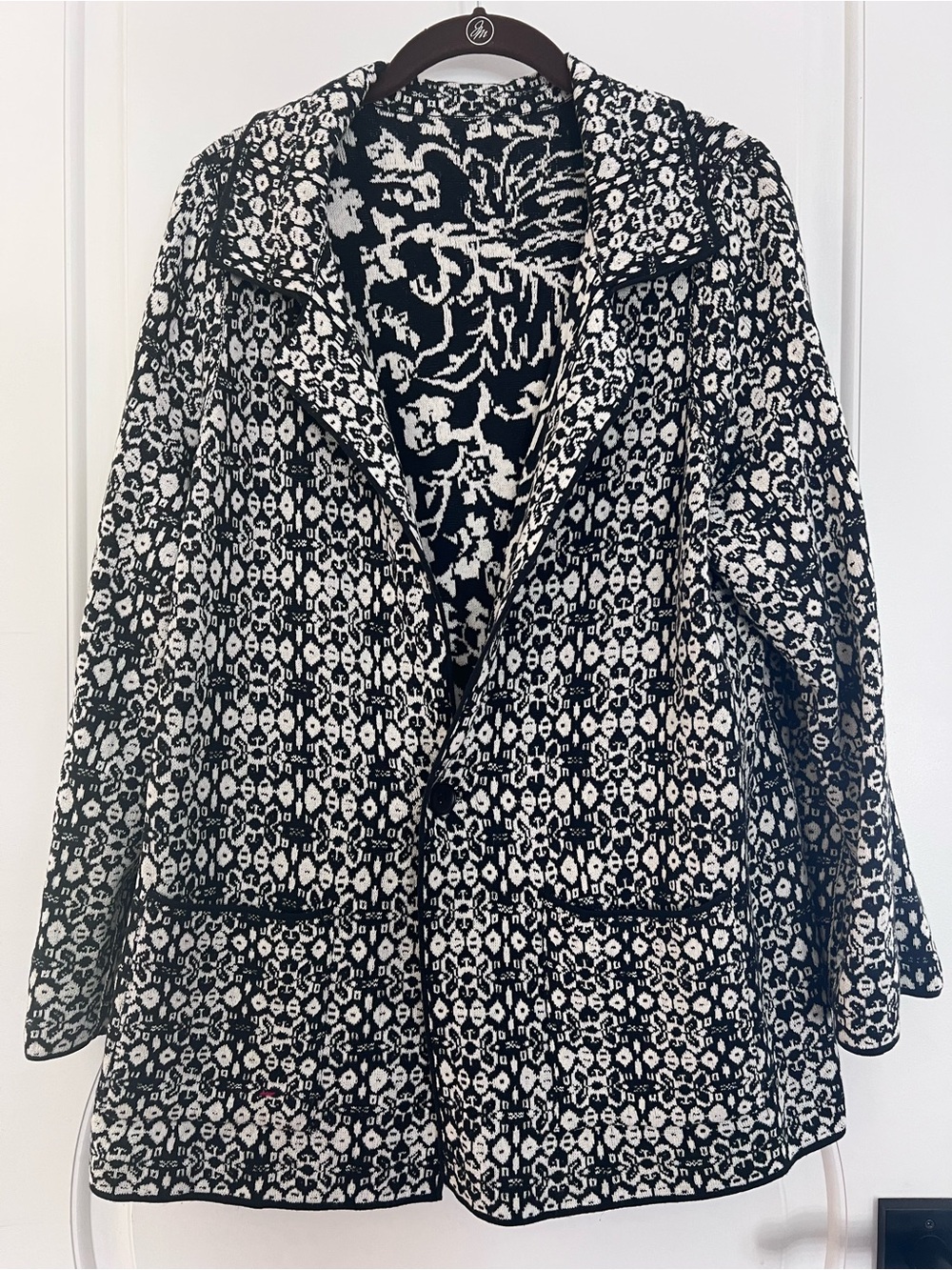 Anthropologie Reversible Black & White Patterned Women's Jacket